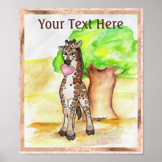 Poster de Giraffe au coeur (Devant)