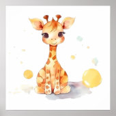 Poster de Giraffe Bébé Cute (Devant)