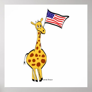 Poster de Giraffe Patriotique