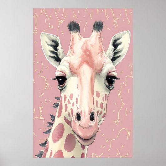 Poster de Giraffe Rose Cute (Devant)