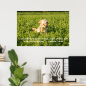 Poster de Golden Retriever avec citation (Bureau à domicile)