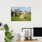Poster de Golden Retriever avec citation (Bureau à domicile)