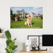 Poster de Golden Retriever dans le jardin avec une (Bureau à domicile)