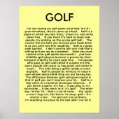 Poster de golf Funny Humour (Devant)