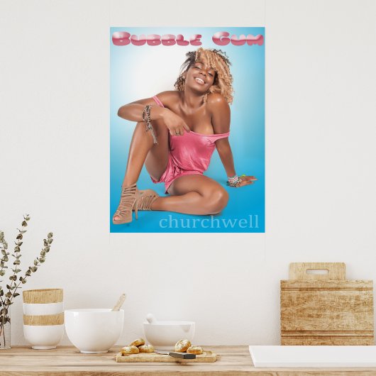 Poster de gomme à bulle (Cuisine)