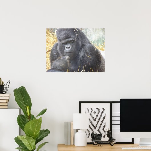 Poster de Gorilla réfléchi (Bureau à domicile)