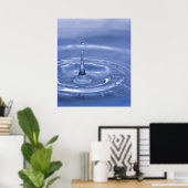 Poster de gouttelettes d'eau bleue (Bureau à domicile)
