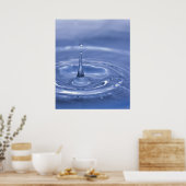 Poster de gouttelettes d'eau bleue (Cuisine)