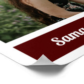 Poster de graduation photo Maroon Modern Block (Coin)