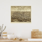Poster De Graff, OH Carte panoramique - 1875 (Cuisine)