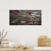 Poster de graffiti mur de briques (Cuisine)