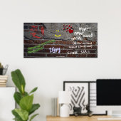 Poster de graffiti mur de briques (Bureau à domicile)