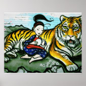 Poster de graffiti Oriental Lady et Tiger (Devant)
