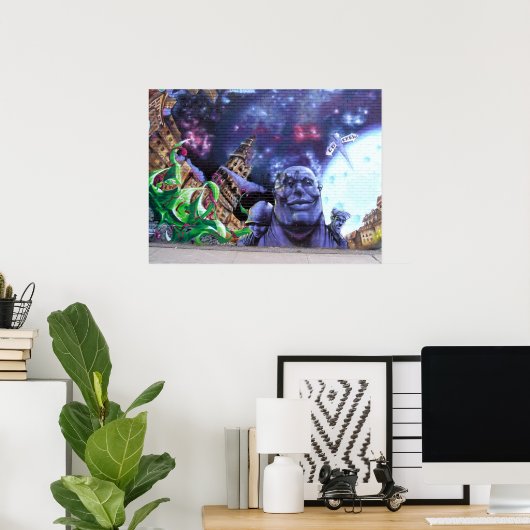Poster de graffitis de Montréal (Bureau à domicile)