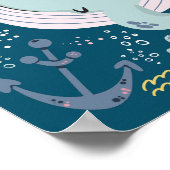 Poster de gribouillis bleu couché mou sous l'eau (Coin)