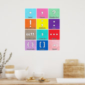 Poster de grille des marques de ponctuation (Cuisine)