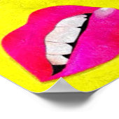 Poster de Grunge rose/jaune Sassy Lips fluorescent (Coin)