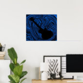 Poster de guitare Abstrait, bleu (Bureau à domicile)