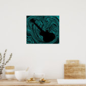 Poster de guitare Abstrait, Turquoise (Cuisine)