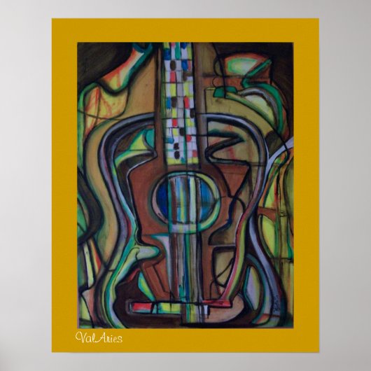 Poster de guitare Abstraite par ValAries (Devant)