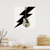 Poster de guitare blanche électrique (Cuisine)