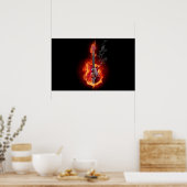 Poster de guitare flamboyante (Cuisine)