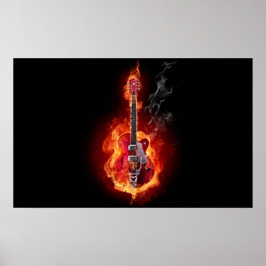 Poster de guitare flamboyante (Devant)