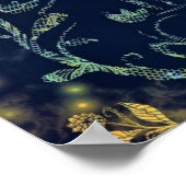 Poster de Guitare Fleurs Peinture (Coin)