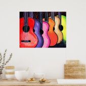 Poster de guitares multicolores par Loni (Cuisine)