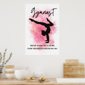 Poster de gymnaste de couleur rose (Cuisine)