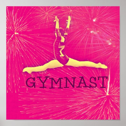 Poster de gymnaste - Feu d'artifice rose (Devant)