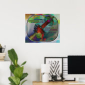 Poster de gymnastique coloré avec poids 004 (Bureau à domicile)
