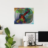 Poster de gymnastique coloré avec poids 011 (Bureau à domicile)