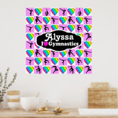 POSTER DE GYMNASTIQUE PERSONNALISÉ JOLIMENT ROSE (Cuisine)