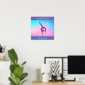 Poster de Gymnastique Sparkle Pastel avec son nom (Bureau à domicile)