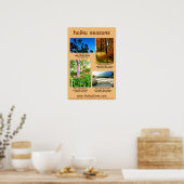 Poster de Haiku Seasons (arrière - plan de pêche) (Cuisine)