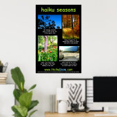 Poster de Haiku Seasons (arrière - plan noir) (Bureau à domicile)