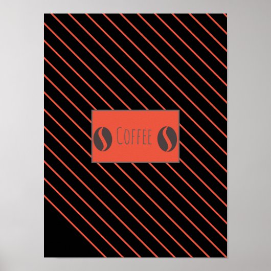 Poster de haricots de café Funky Plaque Red Stripe (Devant)