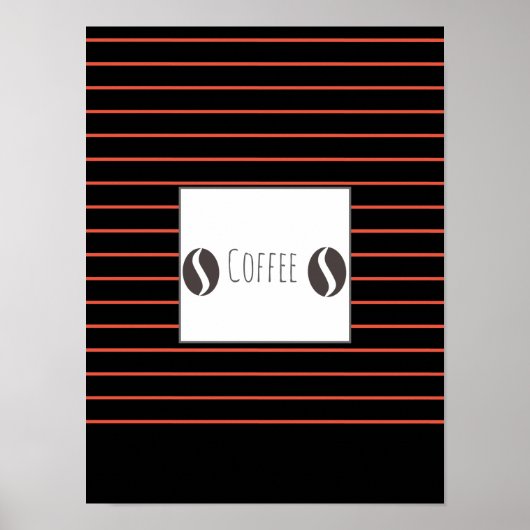 Poster de haricots de café Funky Plaque Red Stripe (Devant)