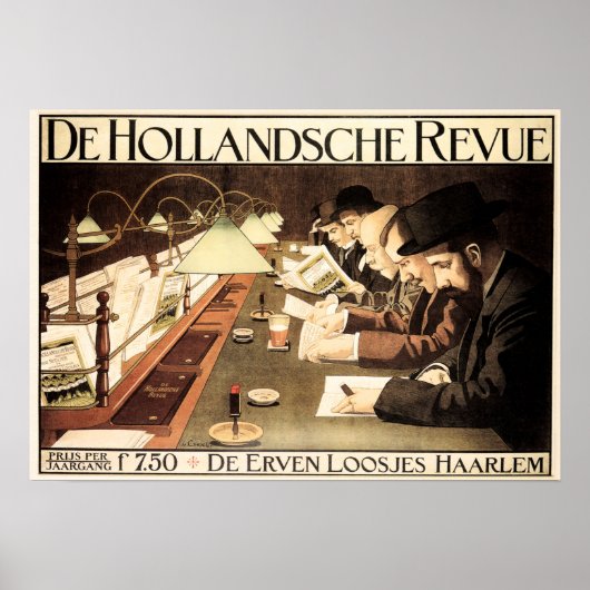 Poster DE HOLLANDSCHE REVUE Journal Magazine Vintage Ad (Devant)