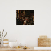 Poster De Hooch - Compagnie joyeuse (Cuisine)