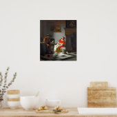 Poster De Hooch - Homme Lecture Lettre À Une Femme (Cuisine)