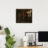 Poster De Hooch - Intérieur avec un jeune couple (Bureau à domicile)