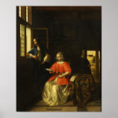 Poster De Hooch - Intérieur Avec Une Jeune Dame Lecture A (Devant)