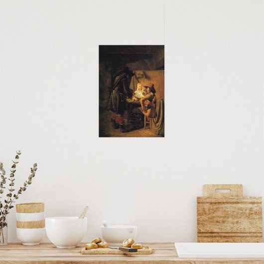 Poster De Hooch - Tric Trac Player (Cuisine)