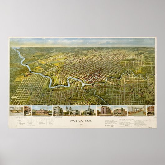 Poster de Houston Texas en 1891 (Devant)
