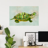 Poster de Jade Turtle Azure Art (Bureau à domicile)