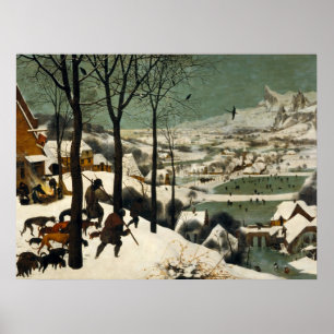 Poster De jagers in de sneeuw Pieter Bruegel