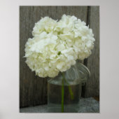 Poster De Jar De Hydrangeas Et De Barn Wood (Devant)