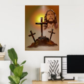 Poster de Jésus et Trois Croix (Bureau à domicile)